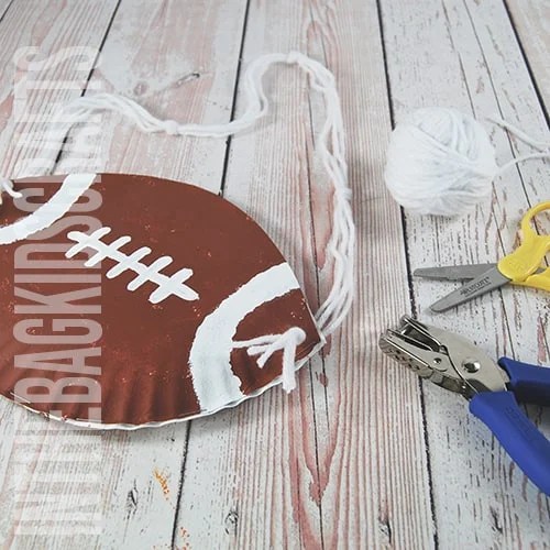 Paper Plate Football Pouch Craft for Kids Step 5