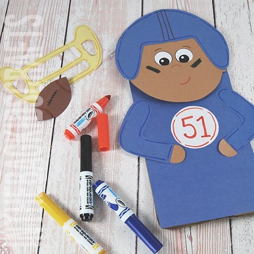 Football Player Craft Puppet Step 3