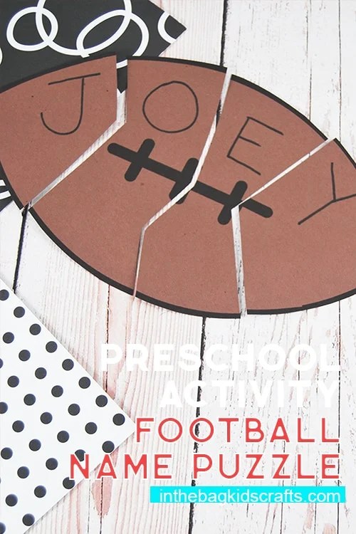 easy football craft for kids name puzzle 
