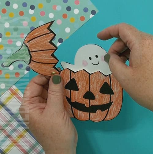 placing the ghost into the pumpkin final step of craft 