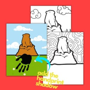 Handprint Groundhog Day craft for toddlers