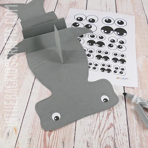 PAPER SHARK CRAFT FOR KIDS HAMMERHEAD SHARK DESIGN STEP 5
