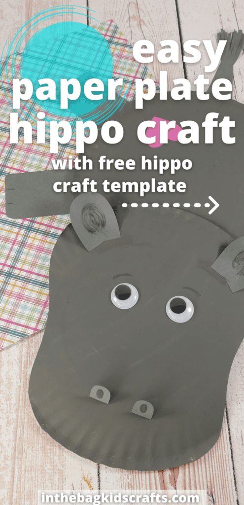 Hippo Craft for Kids made from paper plates