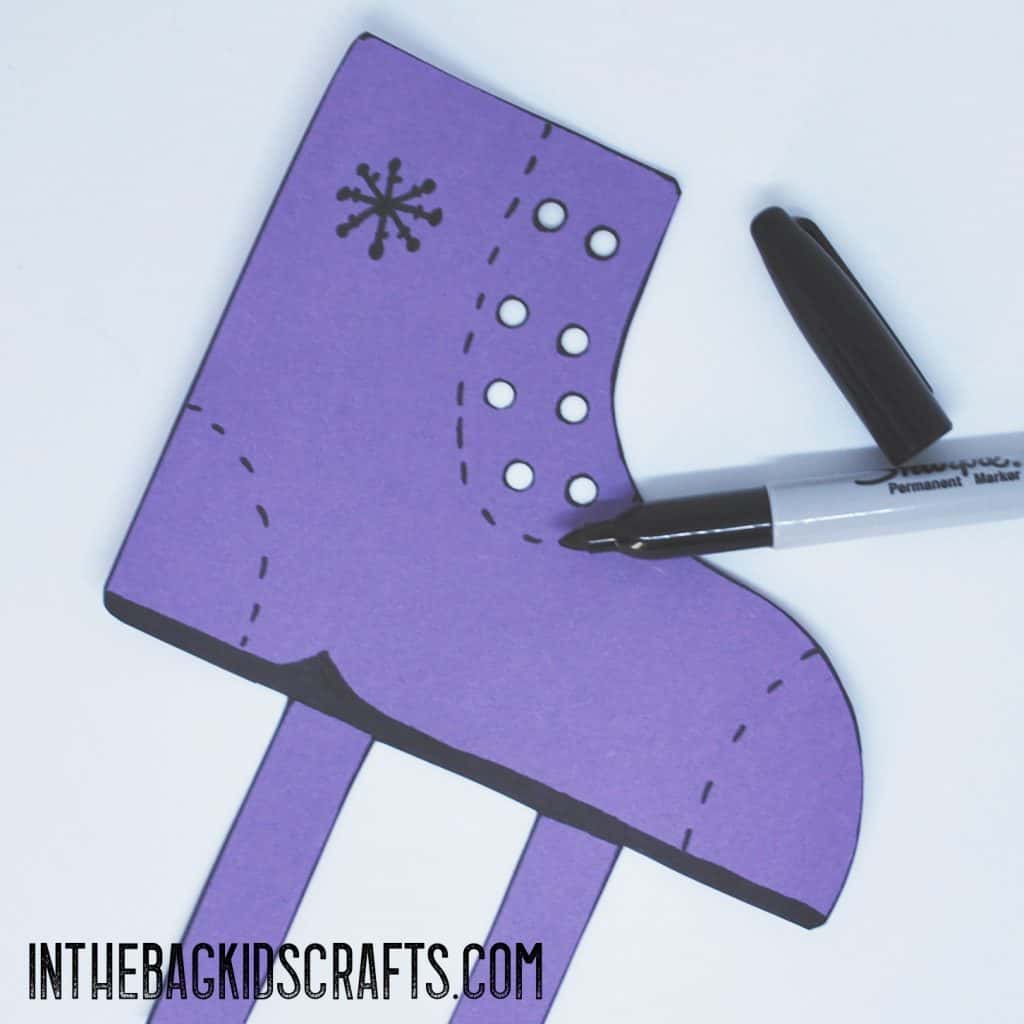 Add the details to your ice skate craft 