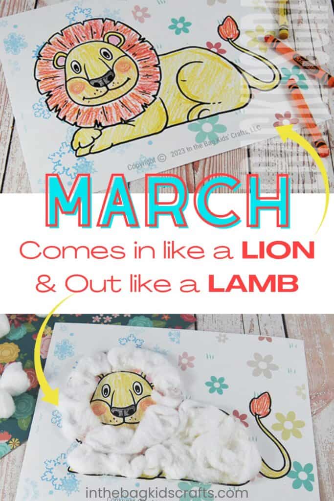 Lion Lamb Easy March Craft for Kids 