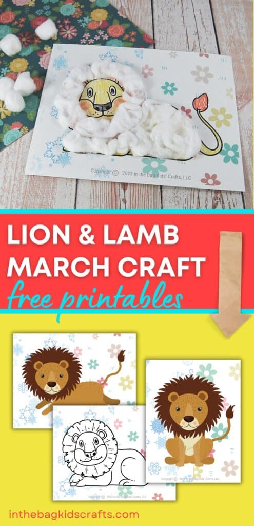 March Craft for Kids Lion and Lamb 