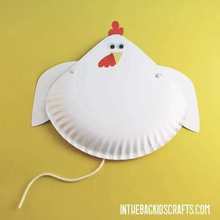 PAPER PLATE CHICKEN CRAFT WITH FLAPPING WINGS