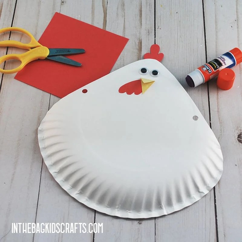PAPER PLATE CHICKEN CRAFT STEP 2