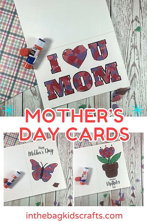 Printable Mother's Day Cards turned into mosaic art 