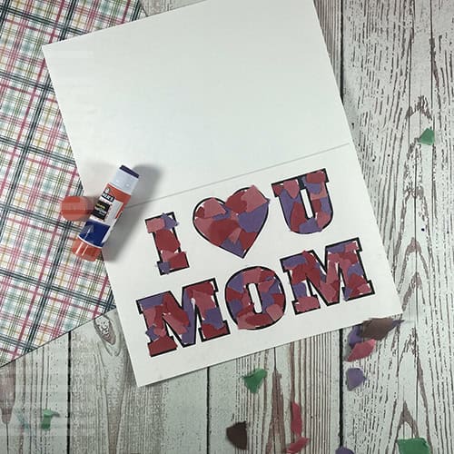 Printable Mothers Day Card made into a paper mosaic 