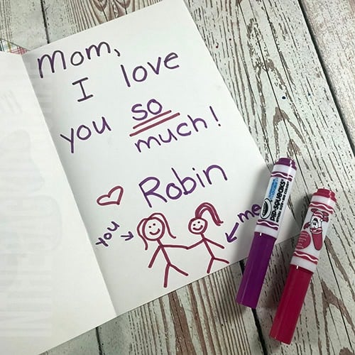 Mother's Day Cards step 3 adding the message 