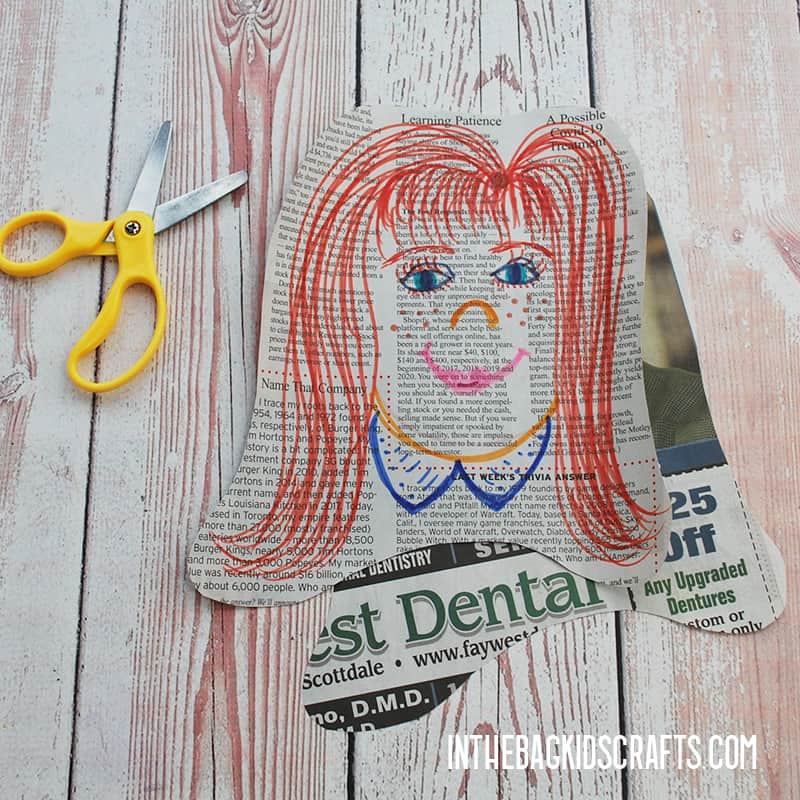 NEWSPAPER CRAFTS FOR KIDS STEP 2