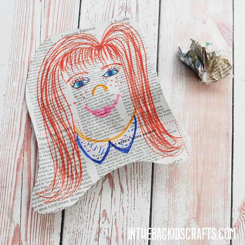 NEWSPAPER CRAFTS FOR KIDS STEP 4