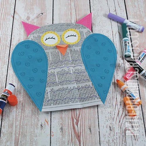 NEWSPAPER OWL CRAFT STEP 4