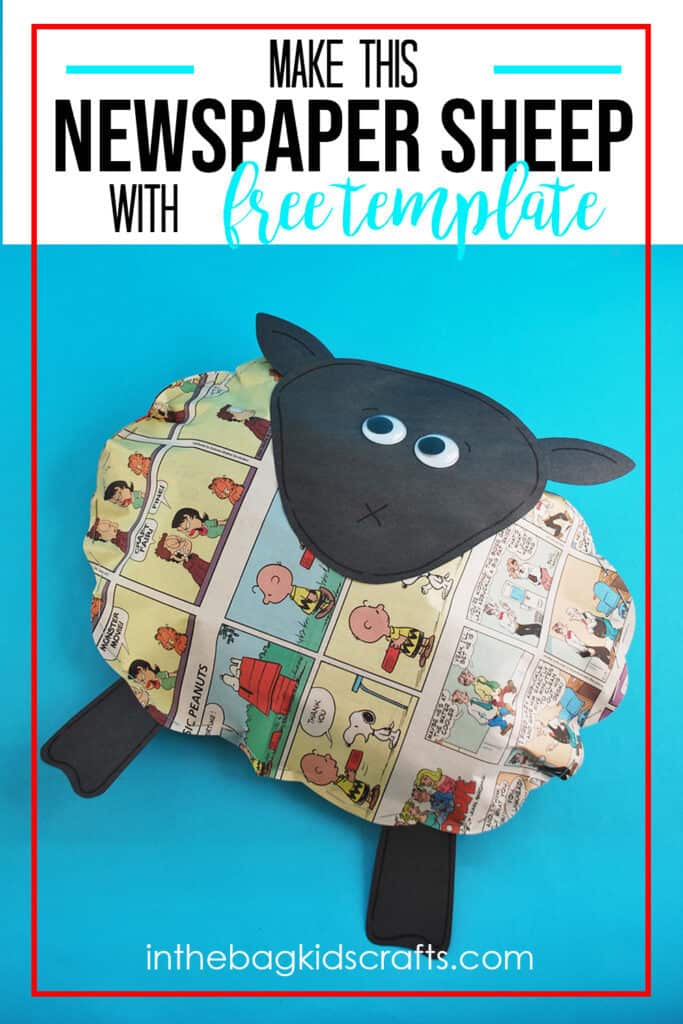 EASY SHEEP CRAFT MADE WITH NEWSPAPER 