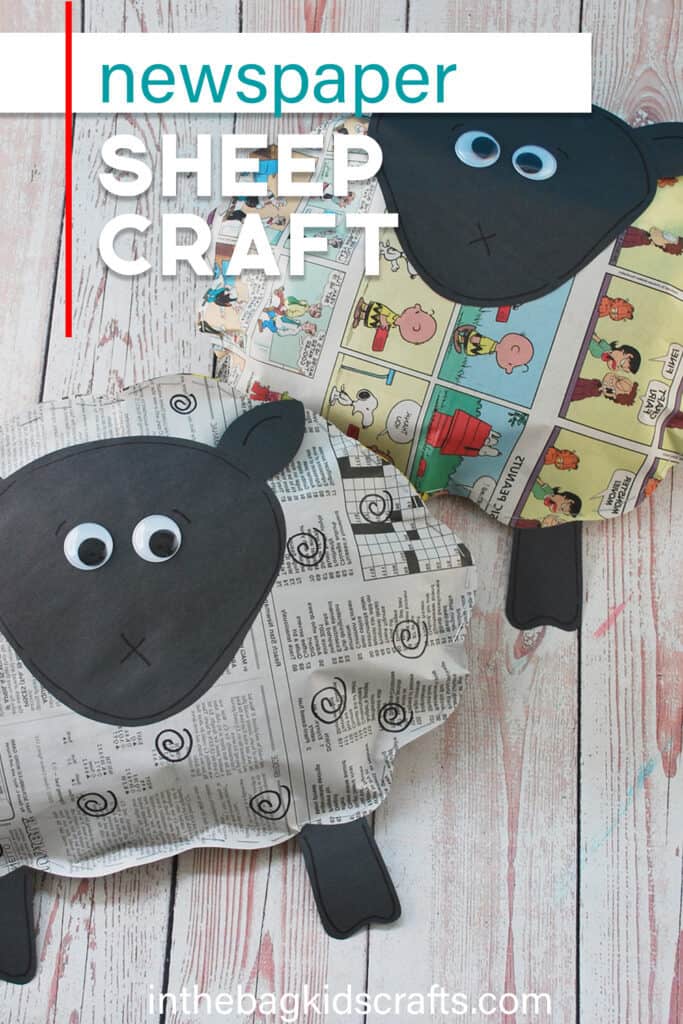 EASY SHEEP CRAFT WITH NEWSPAPER 