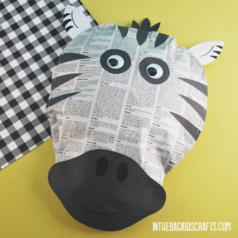 EASY ZEBRA CRAFT WITH NEWSPAPER