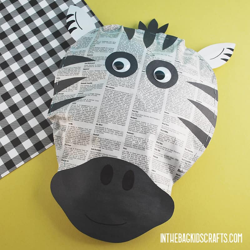 EASY ZEBRA CRAFT WITH NEWSPAPER