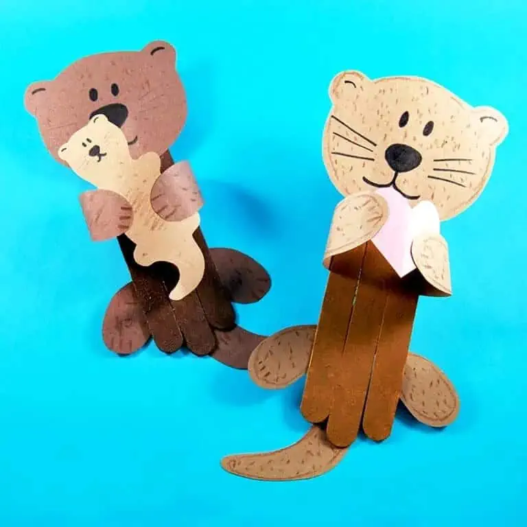 popsicle stick otter craft for kids