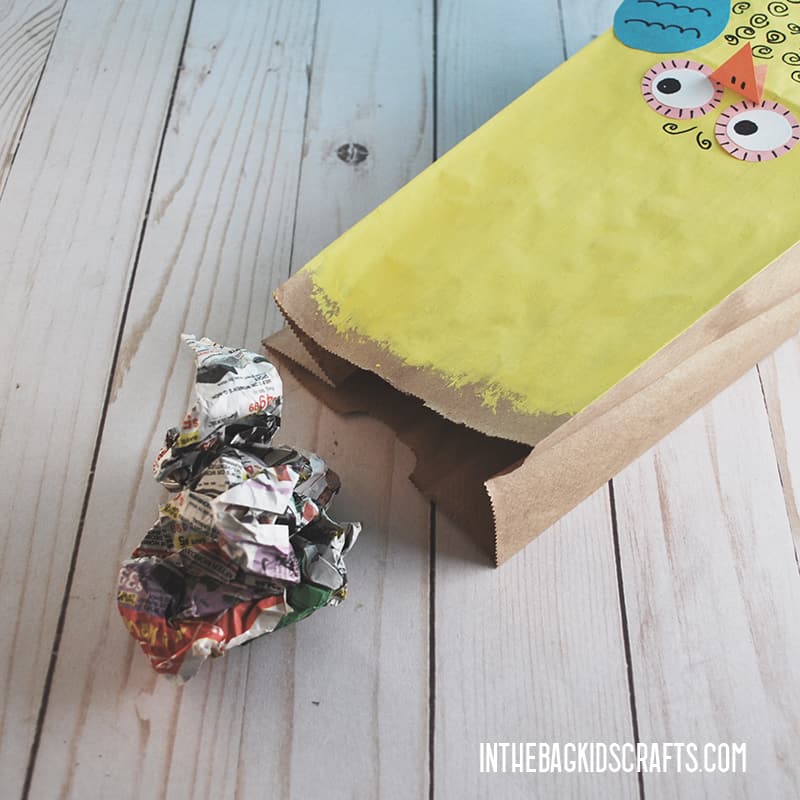 PAPER BAG OWL CRAFT STEP 5