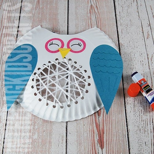 Paper Plate Owl Craft Step 6