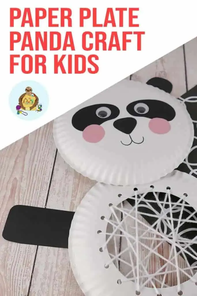Paper Plate Panda Craft for Kids with Lacing Activity