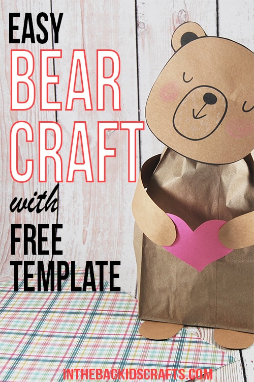 Bear Craft made from a paper lunch bag 