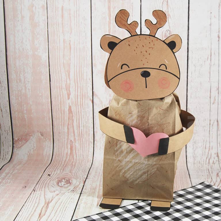 paper bag deer craft for kids