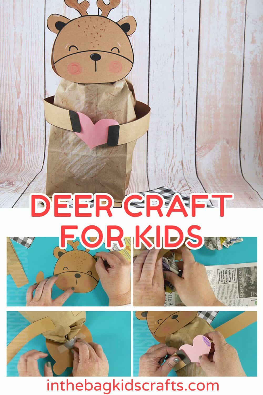 paper bag deer craft for kids 