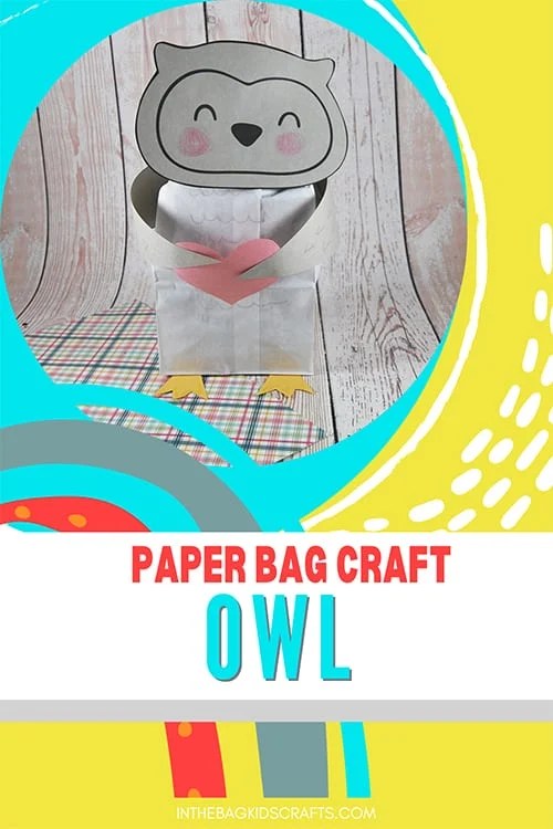 owl Craft for kids made from paper lunch bag 