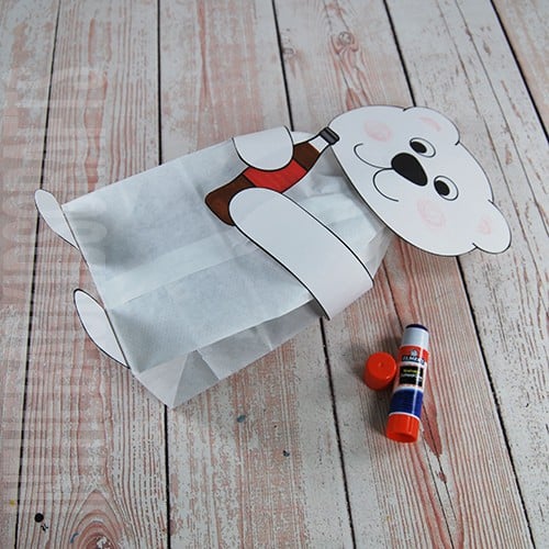 Polar bear craft for kids step 6
