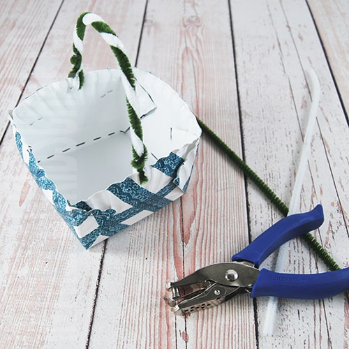 Paper Plate Easter Basket step 4