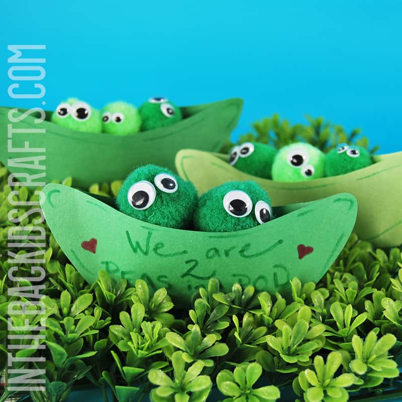 PEAS IN A POD CRAFT MADE WITH PAPER AND POMPOMS