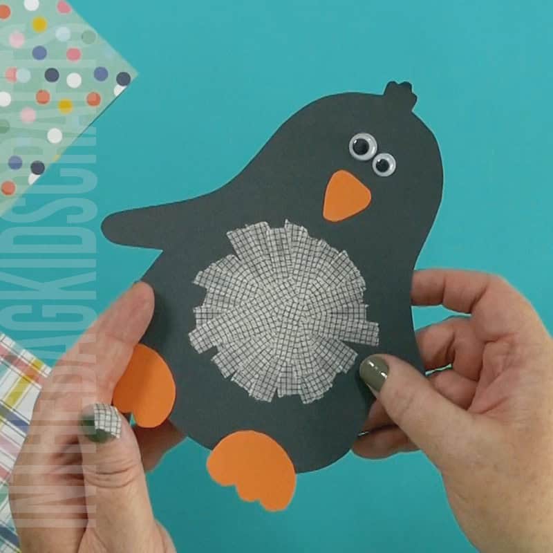 An image showing a cute paper penguin craft, perfect for a fun and easy winter craft activity for kids.