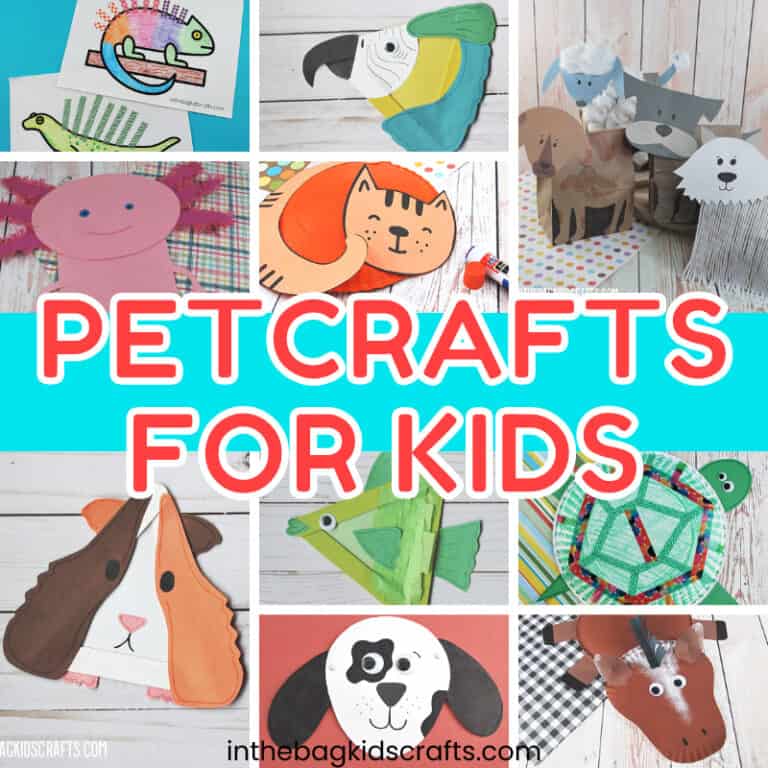 pet crafts for kids collection including cats, dogs, fish, birds, lizards, turtle and more