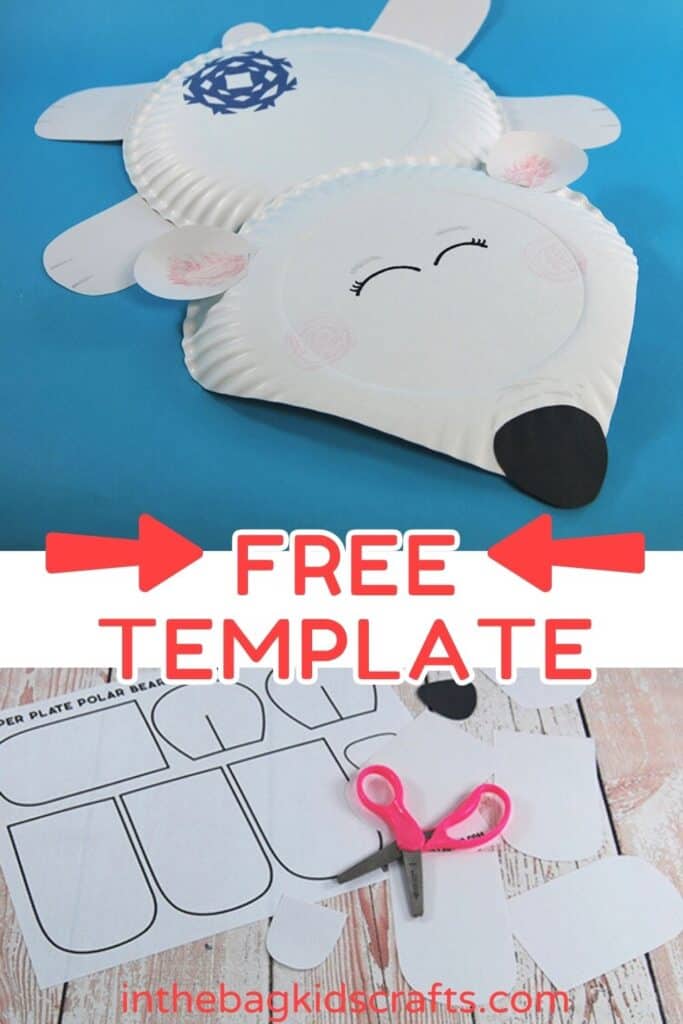 FREE Template Paper Plate Polar Bear Craft for Kids 