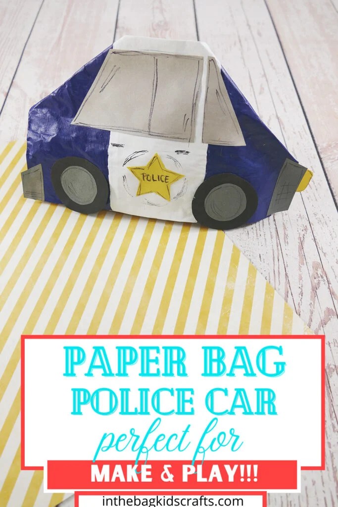 Paper Bag Craft for Kids Police Car Craft 