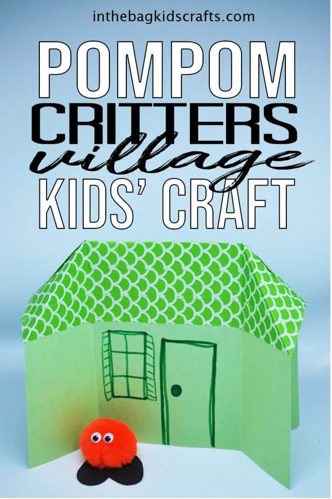 paper village with pompom critters
