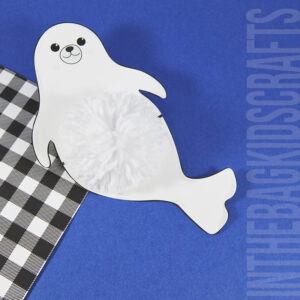 Harp Seal Craft for Kids with DIY pompom middle