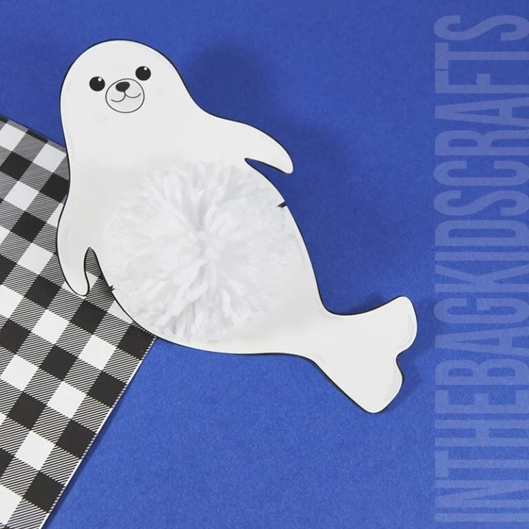 Harp Seal Craft for Kids with DIY pompom middle