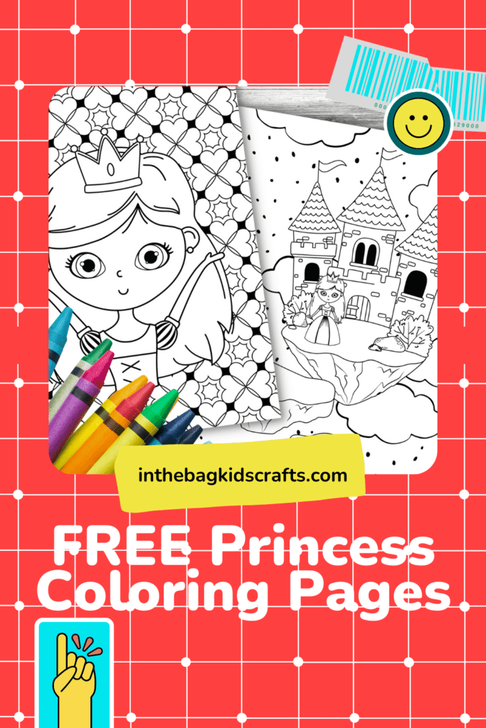 Free Princess coloring pages for kids pinterest image