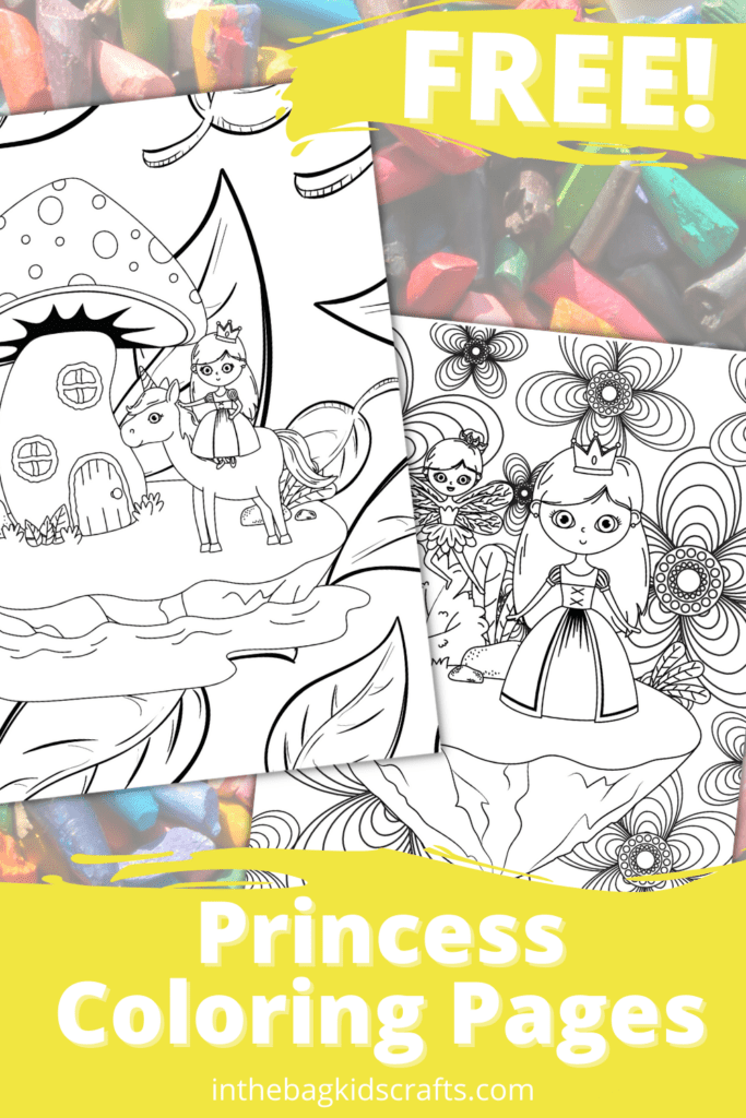 FREE Princess Coloring Pages pinterest image 