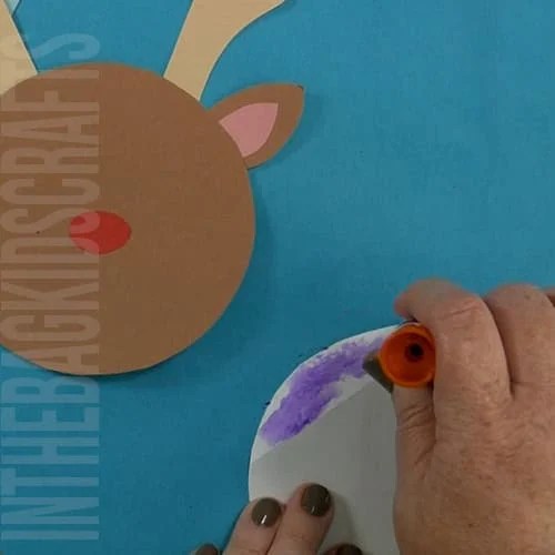 A DIY reindeer card featuring a fun and festive design, perfect as a Christmas card or Christmas craft for kids to create their own personalized holiday greetings.   Step 3 adding the back of the card 
