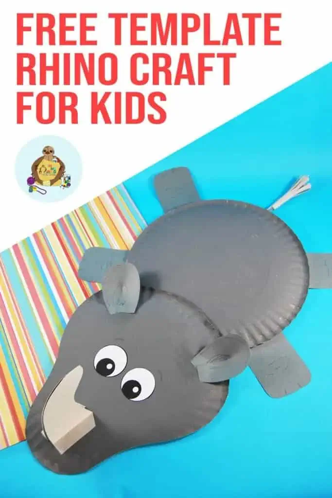 RHINO CRAFT FOR KIDS MADE WIHT PAPER PLATES 