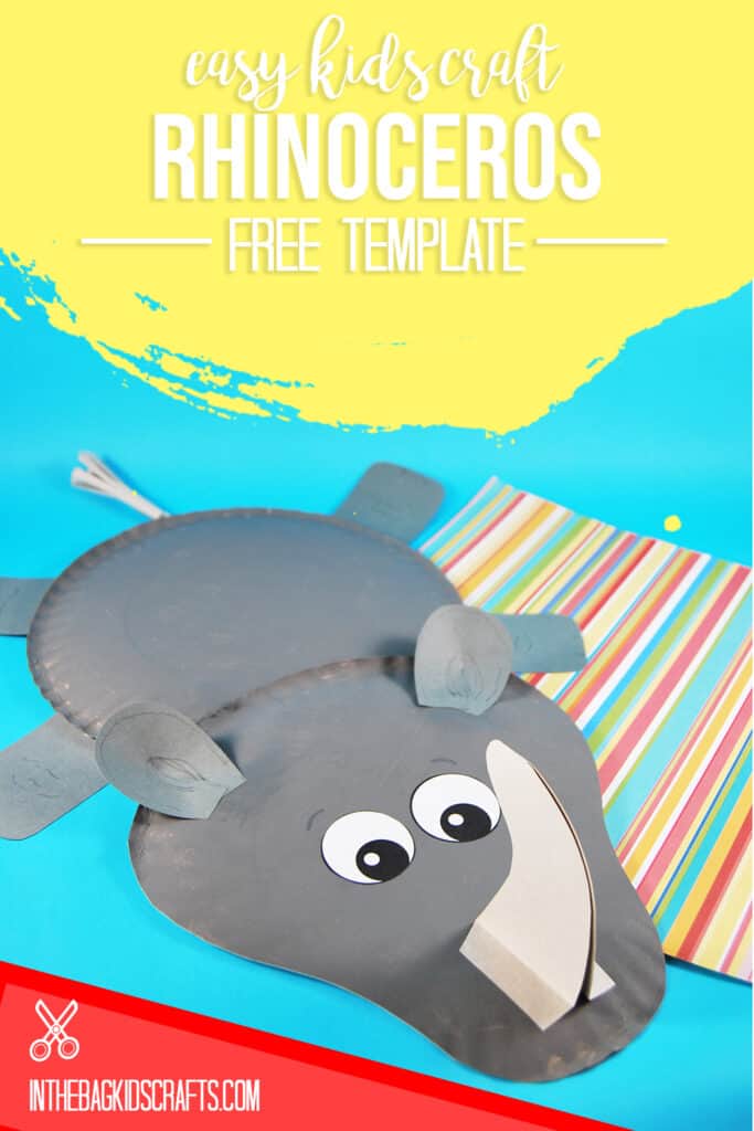 RHINO CRAFT FOR KIDS MADE FROM PAPER PLATES 