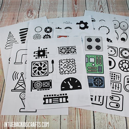 PRINTABLE ROBOT CRAFT STEP 2