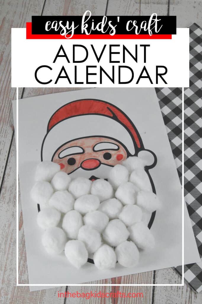 Printable Advent Calendar for Kids Santa Claus