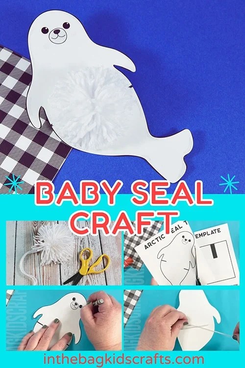 Seal craft fo rkids with pom pom middle 