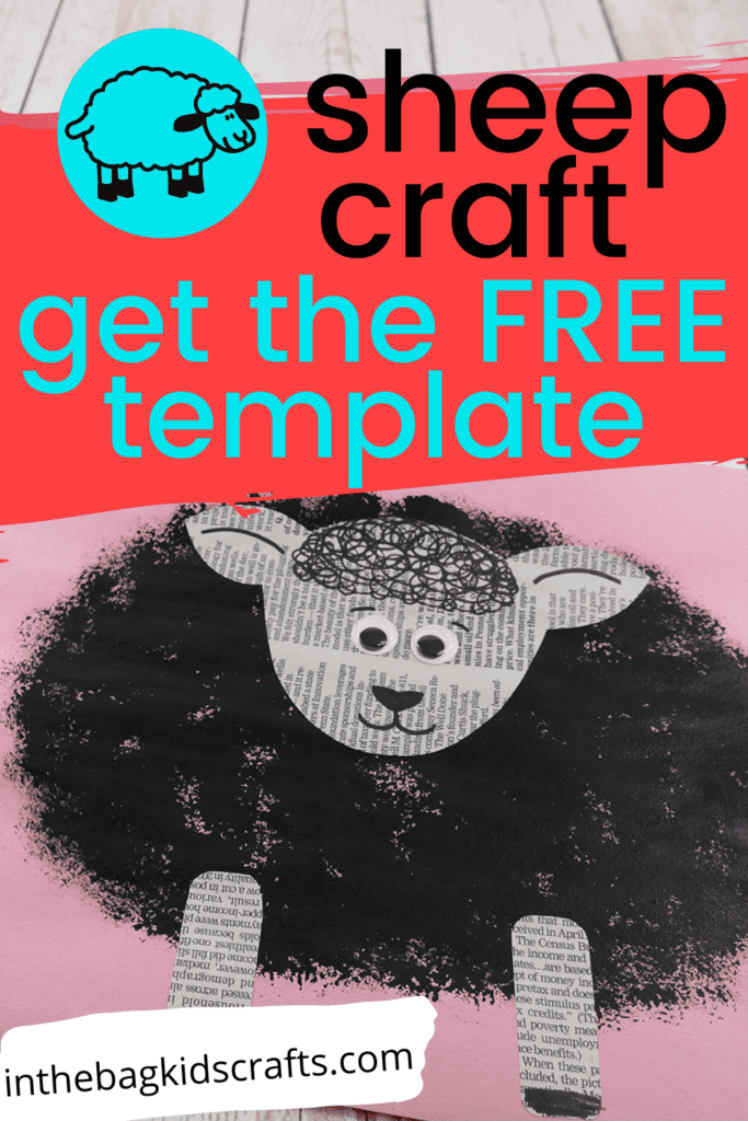 Newspaper Sheep Craft with free template 