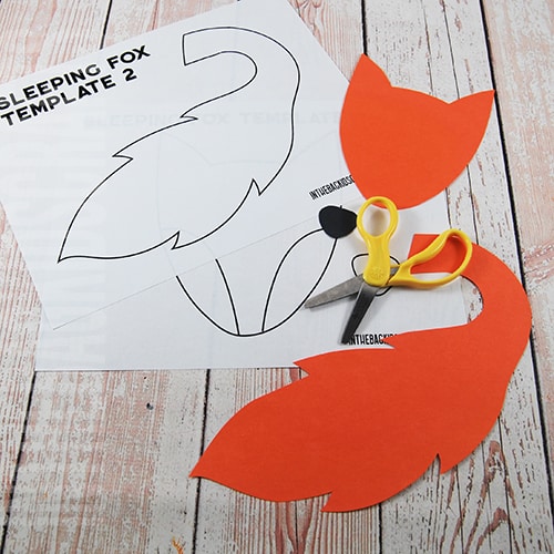 Sleeping Paper Plate Fox Craft for Kids Template